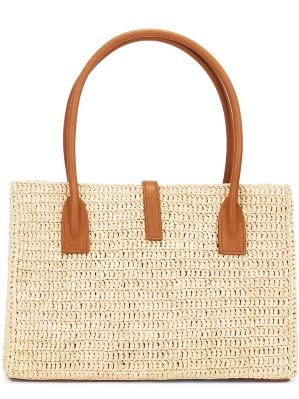 SOLD OUT! SAINT LAURENT Panier raffia and leather tote bag - Picture 7 of 7